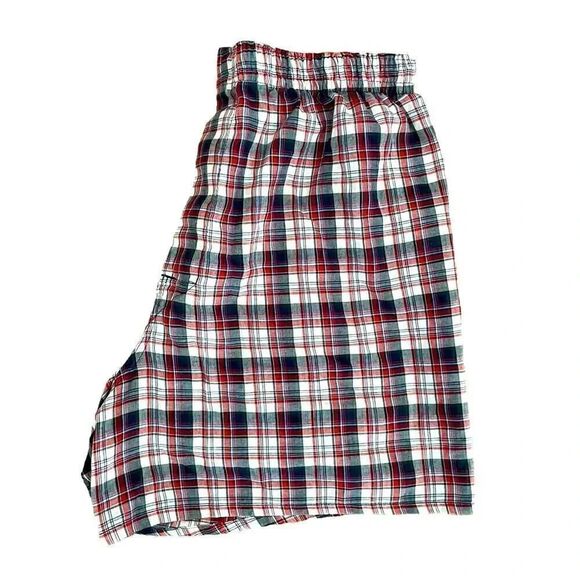 Hanes Mens Boxers Cotton Blend Elastic Waist Red White Navy Plaid SZ M - Picture 6 of 8